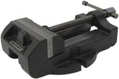 Palmgren - 4" Jaw Width, 4" Jaw Opening Capacity, Horizontal Stationary Machine Vise - Manual Operation, 1 Station, 11-3/4" Long x 3-3/8" High x 1-3/4" Deep, 1-3/4" Jaw Height, 30,000 psi Max Clamp Force, Cast Iron - Benchmark Tooling