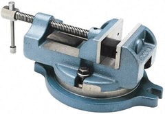 Palmgren - 4" Jaw Width, 4" Jaw Opening Capacity, Horizontal Swivel Machine Vise - Manual Operation, 1 Station, 11-3/4" Long x 4-3/4" High x 1-3/4" Deep, 1-3/4" Jaw Height, 30,000 psi Max Clamp Force, Cast Iron - Benchmark Tooling