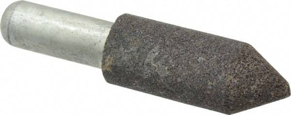 Grier Abrasives - 3/4" Diam 80 Grit 60° Included Angle Center Lap - Aluminum Oxide, Medium Grade, Extra Hard Density, Shank Mounted - Benchmark Tooling