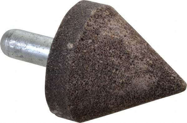 Grier Abrasives - 2" Diam 80 Grit 60° Included Angle Center Lap - Aluminum Oxide, Medium Grade, Extra Hard Density, Shank Mounted - Benchmark Tooling