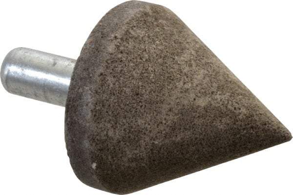 Grier Abrasives - 2" Diam 150 Grit 60° Included Angle Center Lap - Aluminum Oxide, Very Fine Grade, Extra Hard Density, Shank Mounted - Benchmark Tooling