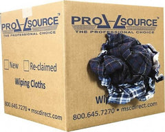 PRO-SOURCE - Reclaimed Cotton Polishing and Dust Cloths - Assorted Colors, Flannel, Low Lint, 10 Lbs. at 3 to 4 per Pound, Box - Benchmark Tooling