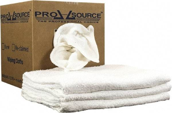 PRO-SOURCE - 40 Inch Long Virgin Terry Cotton Towels - White, Terry Cloth, Medium Lint, Box - Benchmark Tooling