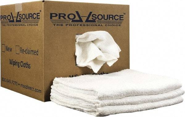 PRO-SOURCE - 40 Inch Long Virgin Terry Cotton Towels - White, Terry Cloth, Low Lint, Box - Benchmark Tooling