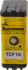 Cooper Bussmann - 300 VDC, 600 VAC, 10 Amp, Time Delay General Purpose Fuse - Plug-in Mount, 1-7/8" OAL, 100 at DC, 200 (CSA RMS), 300 (UL RMS) kA Rating - Benchmark Tooling