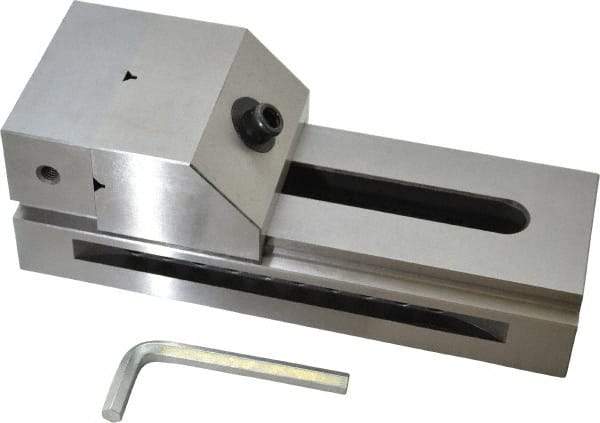 Interstate - 3-1/2" Jaw Width, 4-7/8" Jaw Opening Capacity, 1-9/16" Jaw Height, Toolmaker's Vise - Flat Jaw, 0.0002" Parallelism, 0.0002" Squareness, 9-1/4" OAL x 3.3" OAH - Benchmark Tooling