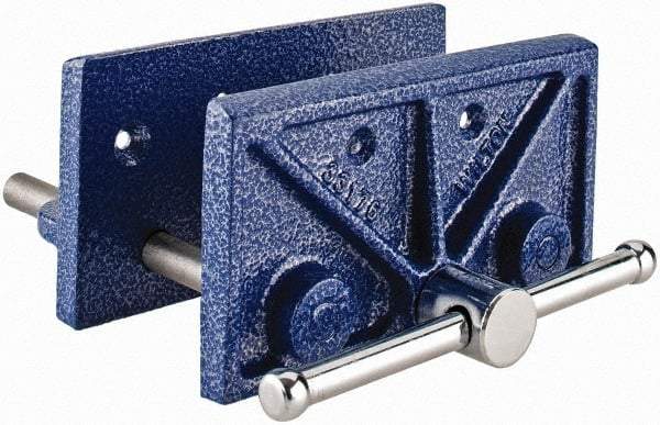 Wilton - 6-1/2" Jaw Width, 4-1/2" Jaw Opening, 3" Throat Depth, Cast Iron Woodworking Vise - 8-1/4" OAL x 7.3" OAW x 4.1" OAH, Standard Spindle - Benchmark Tooling