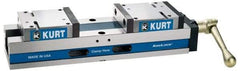 Kurt - 4" Jaw Width, 6-1/4" Max Jaw Opening, Manual Precision Self Centering Vise - 80,000 Max Operating psi, Ductile Iron, 17.9" OAL x 3.61" OAH - Benchmark Tooling