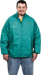 OnGuard - Size L, Green, Chemical, Rain, Flame Resistant/Retardant Jacket - 54" Chest, 1 Pocket - Benchmark Tooling