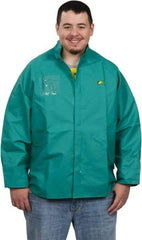 OnGuard - Size 3XL, Green, Chemical, Rain, Flame Resistant/Retardant Jacket - 66" Chest, 1 Pocket - Benchmark Tooling