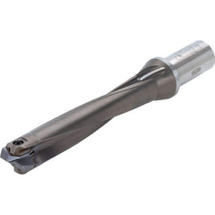 Replaceable Tip Drill: 22 to 22.9 mm Drill Dia, 113.4 mm Max Depth, 25 mm Weldon Flat Shank Uses SMP & SMF Inserts, 198.4 mm OAL, Through Coolant