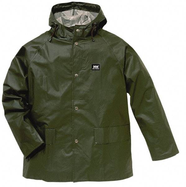 Helly Hansen - Size XL, Army Green, Rain Jacket - 44-46" Chest, 2 Pockets - Benchmark Tooling