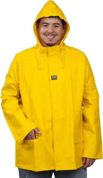 Helly Hansen - Size XL, Yellow, Rain Jacket - 44-46" Chest, 2 Pockets - Benchmark Tooling