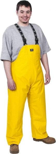 Helly Hansen - Size M, Yellow, Rain Bib Overall - 1 Pocket, Open Ankle - Benchmark Tooling