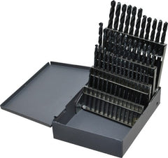 Cleveland - 1 to 5.9mm, 118° Point, Oxide Finish, High Speed Steel Jobber Length Drill Bit Set - Benchmark Tooling