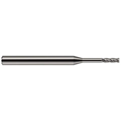 Square End Mill: 3/8'' Dia, 1-1/8'' LOC, 4'' OAL, 4 Flutes, Solid Carbide Single End, Uncoated, Helical Flute, Centercutting, RH Cut, RH Flute