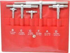 SPI - 4 Piece, 1/2 to 6 Inch, Hardened Tool Steel, Satin Chrome Finish, Telescoping Gage Set - Includes Vinyl Pouch - Benchmark Tooling