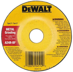 DeWALT - 24 Grit, 7" Wheel Diam, 1/8" Wheel Thickness, Type 27 Depressed Center Wheel - Zirconia Alumina, R Hardness, 8,700 Max RPM, Compatible with Angle Grinder - Benchmark Tooling
