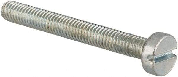 Value Collection - M3x0.50, 25mm Length Under Head Slotted Drive Machine Screw - Cheese Head, Grade 4.8 Steel, Zinc-Plated Finish, Without Washer - Benchmark Tooling
