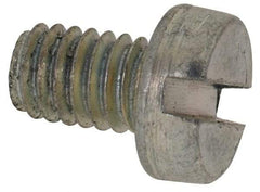 Value Collection - M4x0.70, 6mm Length Under Head Slotted Drive Machine Screw - Cheese Head, Grade 4.8 Steel, Zinc-Plated Finish, Without Washer - Benchmark Tooling