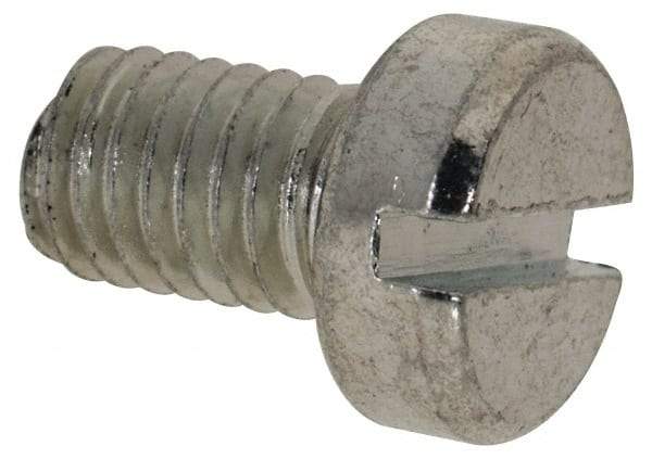 Value Collection - M5x0.80, 8mm Length Under Head Slotted Drive Machine Screw - Cheese Head, Grade 4.8 Steel, Zinc-Plated Finish, Without Washer - Benchmark Tooling
