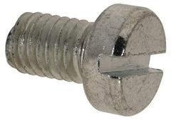 Value Collection - M5x0.80, 8mm Length Under Head Slotted Drive Machine Screw - Cheese Head, Grade 4.8 Steel, Zinc-Plated Finish, Without Washer - Benchmark Tooling