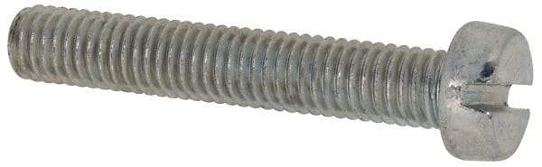 Value Collection - M5x0.80, 30mm Length Under Head Slotted Drive Machine Screw - Cheese Head, Grade 4.8 Steel, Zinc-Plated Finish, Without Washer - Benchmark Tooling