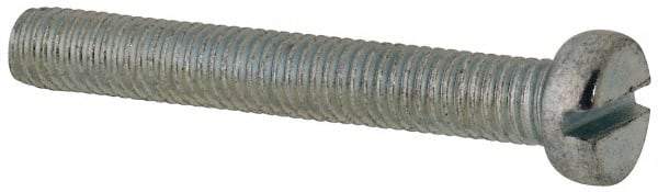 Value Collection - M5x0.80, 35mm Length Under Head Slotted Drive Machine Screw - Cheese Head, Grade 4.8 Steel, Zinc-Plated Finish, Without Washer - Benchmark Tooling