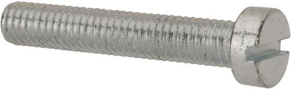 Value Collection - M6x1.00, 35mm Length Under Head Slotted Drive Machine Screw - Cheese Head, Grade 4.8 Steel, Zinc-Plated Finish, Without Washer - Benchmark Tooling
