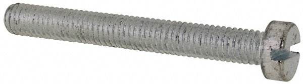 Value Collection - M6x1.00, 50mm Length Under Head Slotted Drive Machine Screw - Cheese Head, Grade 4.8 Steel, Zinc-Plated Finish, Without Washer - Benchmark Tooling