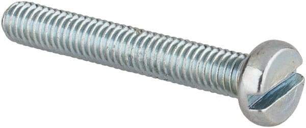 Value Collection - M3x0.50, 20mm Length Under Head Slotted Drive Machine Screw - Cheese Head, Grade 4.8 Steel, Zinc-Plated Finish, Without Washer - Benchmark Tooling