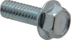 Value Collection - 1/4-20 UNC, 3/4" Length Under Head, Hex Drive Flange Bolt - 3/4" Thread Length, Grade 2 Steel, Serrated Flange, Zinc-Plated Finish - Benchmark Tooling