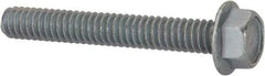 Value Collection - 1/4-20 UNC, 1-3/4" Length Under Head, Hex Drive Flange Bolt - 1-3/4" Thread Length, Grade 2 Steel, Serrated Flange, Zinc-Plated Finish - Benchmark Tooling