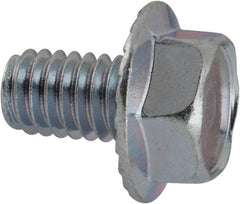 Value Collection - 5/16-18 UNC, 1/2" Length Under Head, Hex Drive Flange Bolt - 1/2" Thread Length, Grade 2 Steel, Serrated Flange, Zinc-Plated Finish - Benchmark Tooling