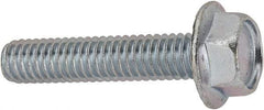 Value Collection - 5/16-18 UNC, 1-1/2" Length Under Head, Hex Drive Flange Bolt - 1-1/2" Thread Length, Grade 2 Steel, Serrated Flange, Zinc-Plated Finish - Benchmark Tooling