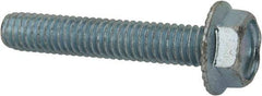 Value Collection - 5/16-18 UNC, 1-3/4" Length Under Head, Hex Drive Flange Bolt - 1-3/4" Thread Length, Grade 2 Steel, Serrated Flange, Zinc-Plated Finish - Benchmark Tooling