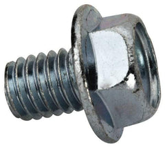 Value Collection - 3/8-16 UNC, 1/2" Length Under Head, Hex Drive Flange Bolt - 1/2" Thread Length, Grade 2 Steel, Serrated Flange, Zinc-Plated Finish - Benchmark Tooling