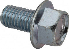 Value Collection - 1/2-13 UNC, 7/8" Length Under Head, Hex Drive Flange Bolt - 7/8" Thread Length, Grade 2 Steel, Serrated Flange, Zinc-Plated Finish - Benchmark Tooling