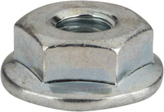 Value Collection - #12-24, 19/32" Flange Diam, Serrated Flange Nut - Grade Grade 2 Steel, Zinc-Plated Finish, 0.236" Flange Height - Benchmark Tooling