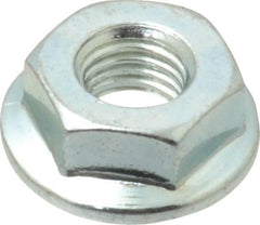 Value Collection - 1/4-28, 19/32" Flange Diam, Serrated Flange Nut - Grade Grade 2 Steel, Zinc-Plated Finish, 0.236" Flange Height - Benchmark Tooling