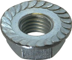 Value Collection - 5/16-24, 0.68" Flange Diam, Serrated Flange Nut - Grade Grade 2 Steel, Zinc-Plated Finish, 0.283" Flange Height - Benchmark Tooling