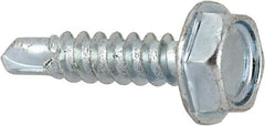 Value Collection - #6, Hex Washer Head, Hex Drive, 5/8" Length Under Head, #2 Point, Self Drilling Screw - Grade 1016-1024 Steel, Zinc-Plated Finish - Benchmark Tooling
