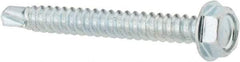 Value Collection - #8, Hex Washer Head, Hex Drive, 1-1/2" Length Under Head, #2 Point, Self Drilling Screw - Grade 1016-1024 Steel, Zinc-Plated Finish - Benchmark Tooling