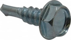 Value Collection - #10, Hex Washer Head, Hex Drive, 5/8" Length Under Head, #3 Point, Self Drilling Screw - Grade 1016-1024 Steel, Zinc-Plated Finish - Benchmark Tooling