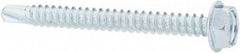Value Collection - #10, Hex Washer Head, Hex Drive, 2" Length Under Head, #3 Point, Self Drilling Screw - Grade 1016-1024 Steel, Zinc-Plated Finish - Benchmark Tooling