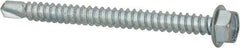 Value Collection - #12, Hex Washer Head, Hex Drive, 2-1/2" Length Under Head, #3 Point, Self Drilling Screw - Grade 1016-1024 Steel, Zinc-Plated Finish - Benchmark Tooling