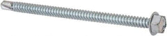 Value Collection - 1/4", Hex Washer Head, Hex Drive, 4" Length Under Head, #3 Point, Self Drilling Screw - Grade 1016-1024 Steel, Zinc-Plated Finish - Benchmark Tooling