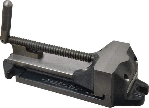 Cardinal Tool - 4" Jaw Opening Capacity x 1-1/2" Throat Depth, Horizontal Drill Press Vise - 4" Wide Jaw, Stationary Base, Rapid Action, 11-1/2" OAL x 2-7/8" Overall Height, Steel - Benchmark Tooling