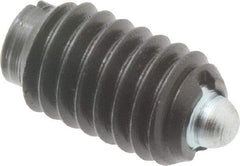 Gibraltar - 5/16-18, 9/16" Thread Length, 1/12" Plunger Projection, Steel Threaded Spring Plunger - 0.135" Max Plunger Diam, 0.562" Plunger Length, 1.25 Lb Init End Force, 4 Lb Final End Force - Benchmark Tooling