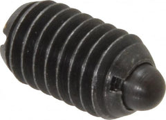 Gibraltar - 3/8-16, 5/8" Thread Length, 0.11" Plunger Projection, Steel Threaded Spring Plunger - 0.186" Max Plunger Diam, 0.625" Plunger Length, 1.5 Lb Init End Force, 5 Lb Final End Force - Benchmark Tooling